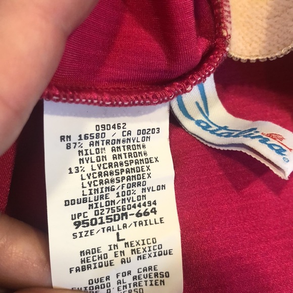 CATALINA RIBBED ONE PIECE LYCRA SWIMSUIT GOT PINK LARGE - Picture 6 of 9